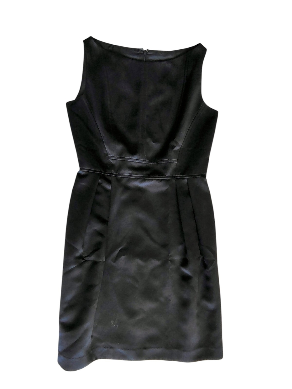 Satin Black Sleeveless Mini Dress - Picture 5 of 9